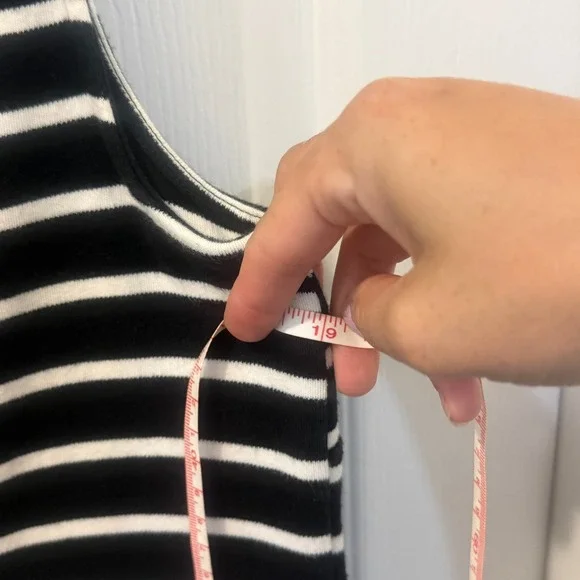 Talbots Large Sleeveless Mockneck Striped Knit Shift Dress Career Casual - Picture 9 of 9